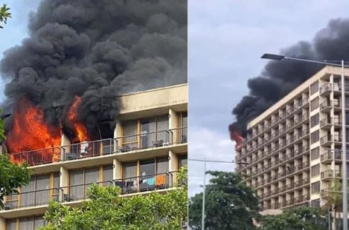 İki uşağı ilə karantində qaldığı hoteli yandırdı