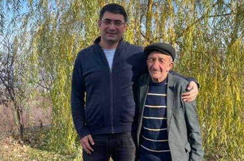 Pensiyasını orduya bağışlayan Hikmət baba Şuşada... (FOTO)