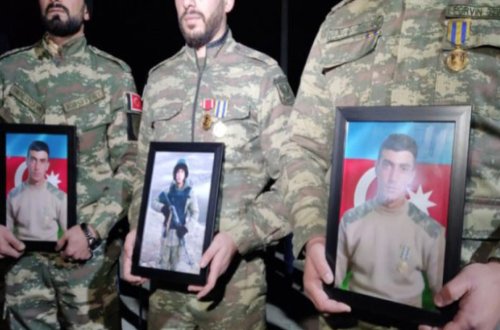 Şəhid hərbi qulluqçumuzla vida mərasimi keçirilir