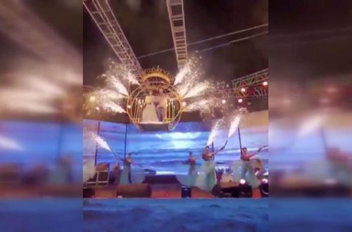 Toyda şou göstərən bəylə gəlin dörd metr hündürlükdən yerə çırpıldı - Video