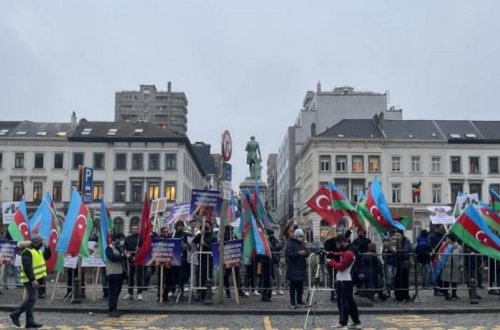 Belçikada Azərbaycana dəstək nümayişi keçirilib