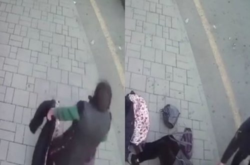 Qadın küçədə huşunu itirdi - ANBAAN VİDEO