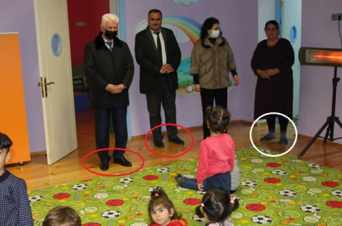 İcra başçısı pandemiya ilə bağlı bağçada yoxlama apardı: Özü qaydaları pozdu (FOTOLAR)