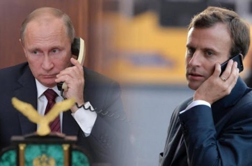 Putin və Makron Qarabağdan danışıblar