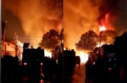 Hindistanda eyni anda 60 mağaza alova büründü - VİDEO