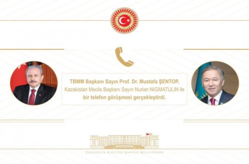 Mustafa Şentop Qazaxıstan parlamentinin sədri ilə danışıb