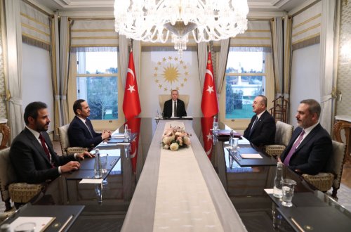 Ərdoğan Qətər XİN başçısını qəbul edib