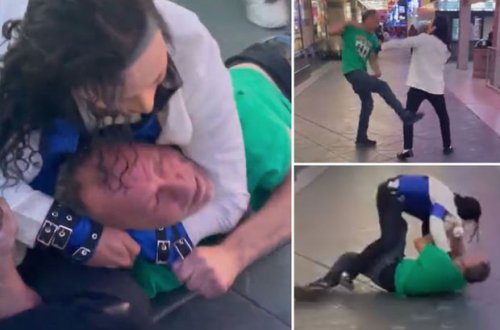 Двойник Майкла Джексона устроил драку на глазах у фанатов - ВИДЕО