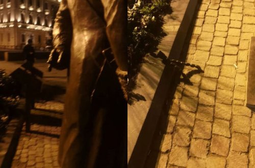 Hacı Zeynalabdin Tağıyevin abidəsini zədələyən şəxslər saxlanılıb, heykəl bərpa olunub