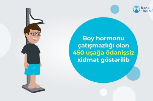 Boy hormonu çatışmazlığı olan 450 uşaq pulsuz dərmanla təmin olunub