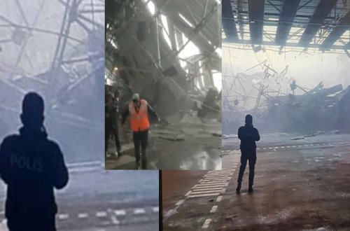 Qar kütləsi İstanbul Hava Limanının yük terminalının damını çökdürüb