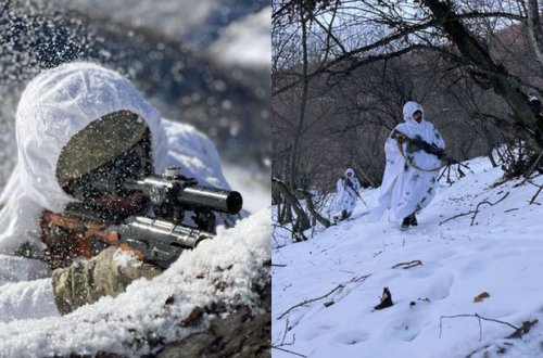 Azərbaycanda komandoların sərt iqlim şəraitində təlimlərindən görüntülər - VİDEO