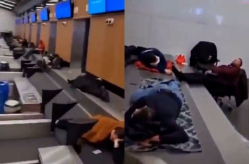 Yüzlərlə xarici ölkə vətəndaşı İstanbul aeroportunda gecələdi – VİDEO