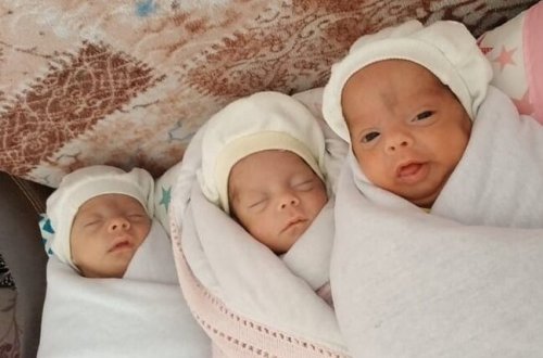 Naxçıvanda üçəmlər dünyaya gəldi - İki oğlan, bir qız - FOTO