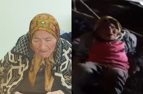 Ötən il zəncirlənən yaşlı qadının yeni görüntüləri - FOTO