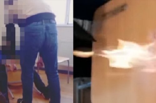 Bakı məktəbində şagirdlər partanı yandırdılar - VİDEO