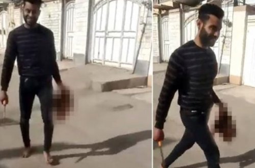 İranda ər 17 yaşlı yaşlı arvadının başını kəsib şəhərdə dolaşdırdı - VİDEO