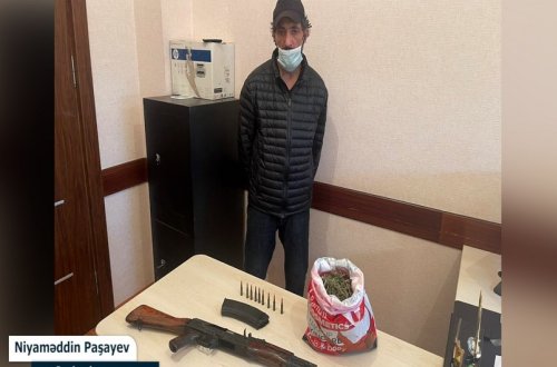 Mehdiabadda avtomat və narkotik satan şəxs saxlanılıb