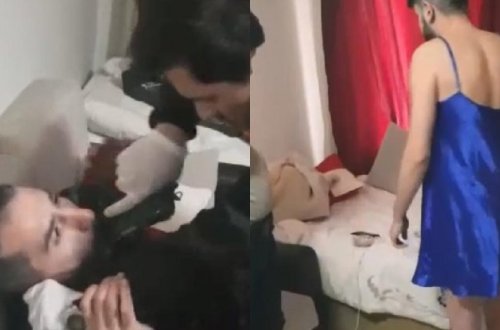 Mübahisə etdiyi şəxsin ağzına tapança soxdu, qadın paltarı geyindirdi - FOTO