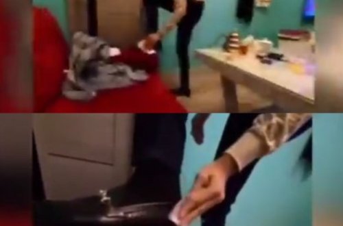 100 manatla ayaqqabısını silən şəxs kimdir? - VİDEO