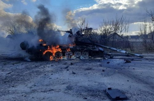 Kiyevə hücum edən Rusiya tankları PUA-larla məhv edilib