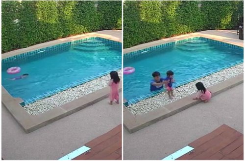 Üç yaşlı qız iki yaşlı bacısını xilas etdi – VİDEO