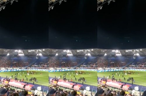 Romada futbol matçı zamanı stadionun üzərindən asteroid keçib - VİDEO