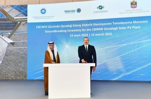 İlham Əliyev Qaradağ Günəş Elektrik Stansiyasının təməlqoyma mərasimində iştirak edib - YENİLƏNİB + FOTO