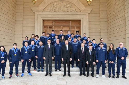 Prezident İlham Əliyev Avropa çempionatının iştirakçılarını qəbul edib-YENİLƏNİB+ FOTO