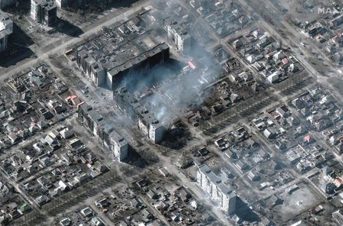 Rusiyanın hücumundan sonra Mariupolun peyk görüntüləri - Foto