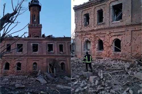 Xarkovda 135 illik tarixi bina bombalanıb - FOTO