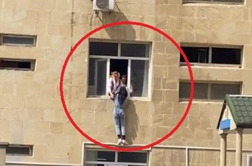 Bakıda intihara cəhd edən qız belə xilas edildi - VİDEO