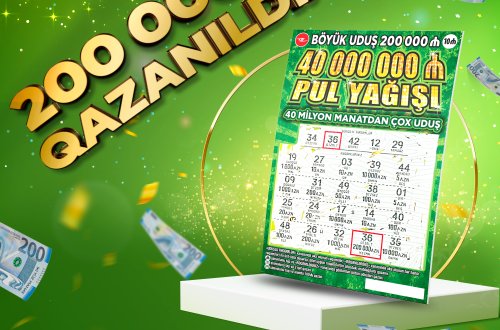 Azərbaycan ani lotereyaları tarixində ən böyük uduş - 200.000 manat qazanıldı