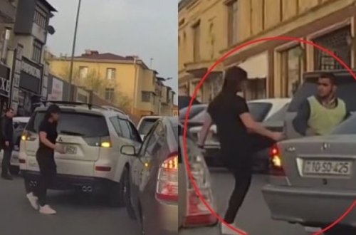 “Parkovşik”i döyən qadın sürücü müəllim imiş – VİDEO