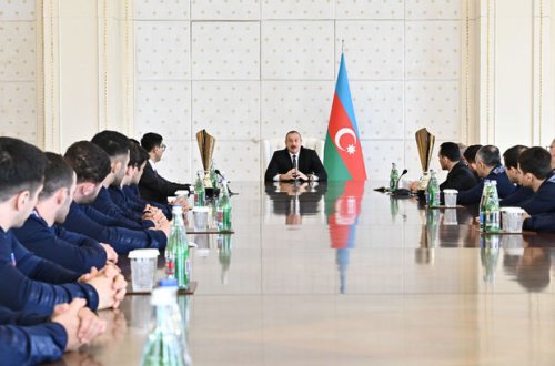 İlham Əliyev Avropa çempionatında iştirak edən idmançılarımızı qəbul etdi - YENİLƏNİB + FOTO