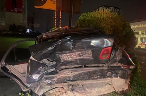 Bakıda sərxoş sürücü qəza törətdi - FOTO/VİDEO