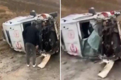 Türkiyədə təcili tibbi yardım maşını qəza edib, 5 nəfər yaralanıb