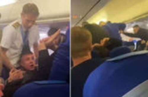 Amsterdama uçan təyyarədə sərnişinlərin kütləvi davası – VİDEO