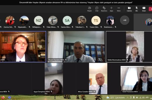 Mingəçevir Dövlət Universitetində Ümummilli Liderə həsr olunan mühazirə  keçirilib