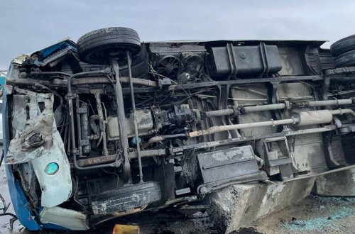 Azərbaycanda dəhşətli avtobus qəzası - xeyli sayda yaralı var