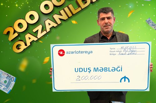“40.000.000 Pul Yağışı” lotereyasında növbəti böyük uduş - 200.000 manat qazanıldı
