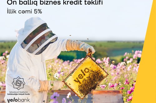 Yelo Bank-dan illik 5%-lik kreditlə biznesinizi böyüdün