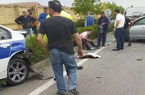 Bakıda “Prius”la YPX toqquşdu, yaralanan var - VİDEO