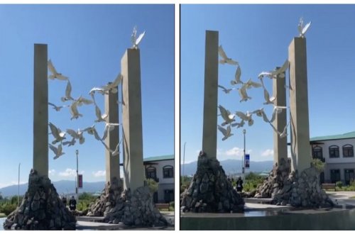 Mehriban Əliyeva Ağalı kəndindəki Zəfər rəmzinin görüntülərini paylaşıb