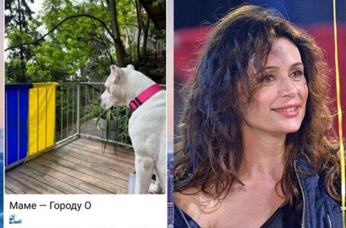 Məşhur rusiyalı aktrisa eyvandan Ukrayna bayrağını asdı