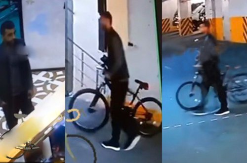 Dayanacaqdan velosipedi belə oğurladı - Video