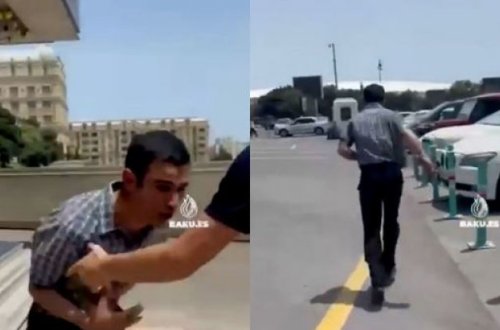 Bakıda küçədə qadına qarşı əxlaqsız hərəkət edən şəxs döyüldü - VİDEO