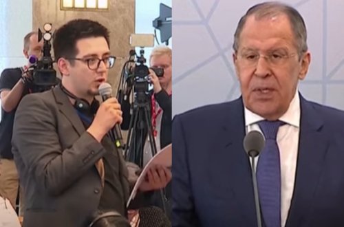 Ukraynalı jurnalistin sualı Lavrovu özündən çıxardı - Video