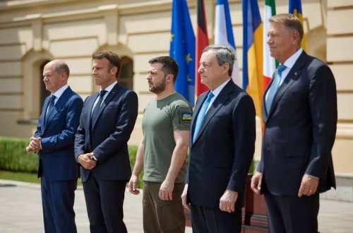 Fransa, İtaliya və Almaniya liderləri Zelenski ilə görüşüb