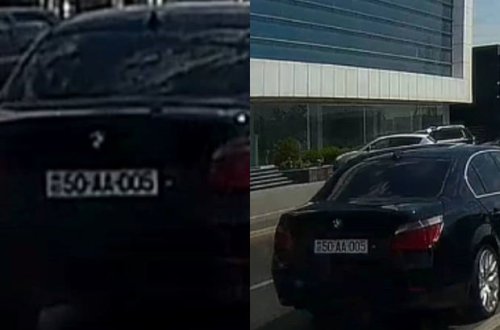Bakıda AA seriyalı avtomobilin sürücüsü qaydaları kobud şəkildə pozdu - VİDEO